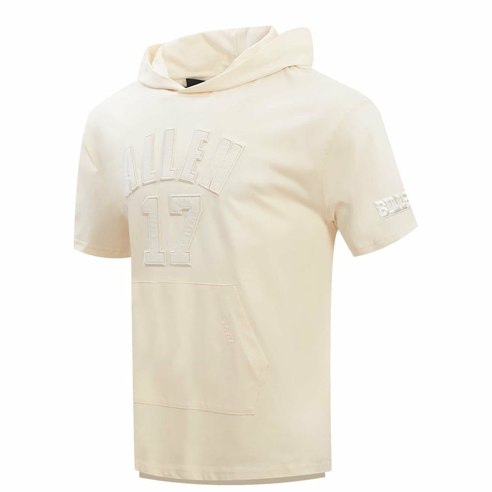 Josh Allen  Player Name & Number Neutral Short Sleeve Pullover Hoodie - Buffalo Bills Hoodies