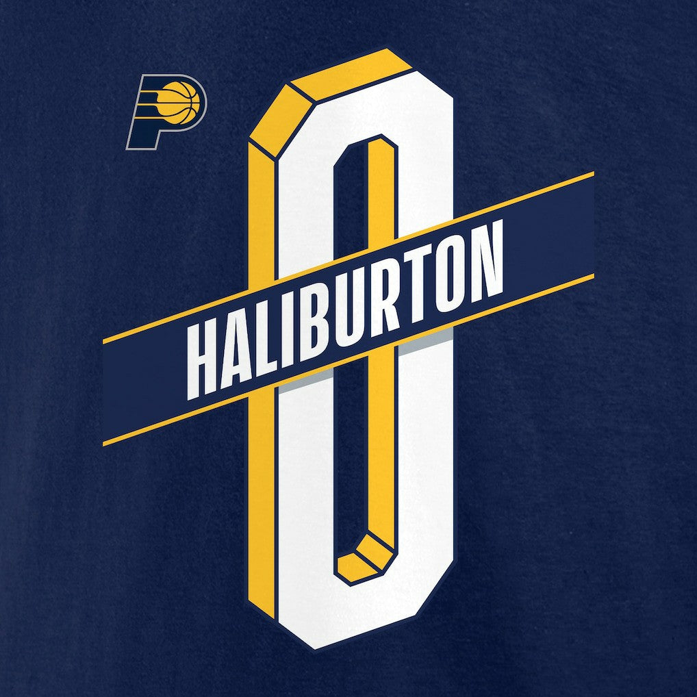 Tyrese Haliburton Indiana Pacers Full-Court Press Name & Number T-Shirt