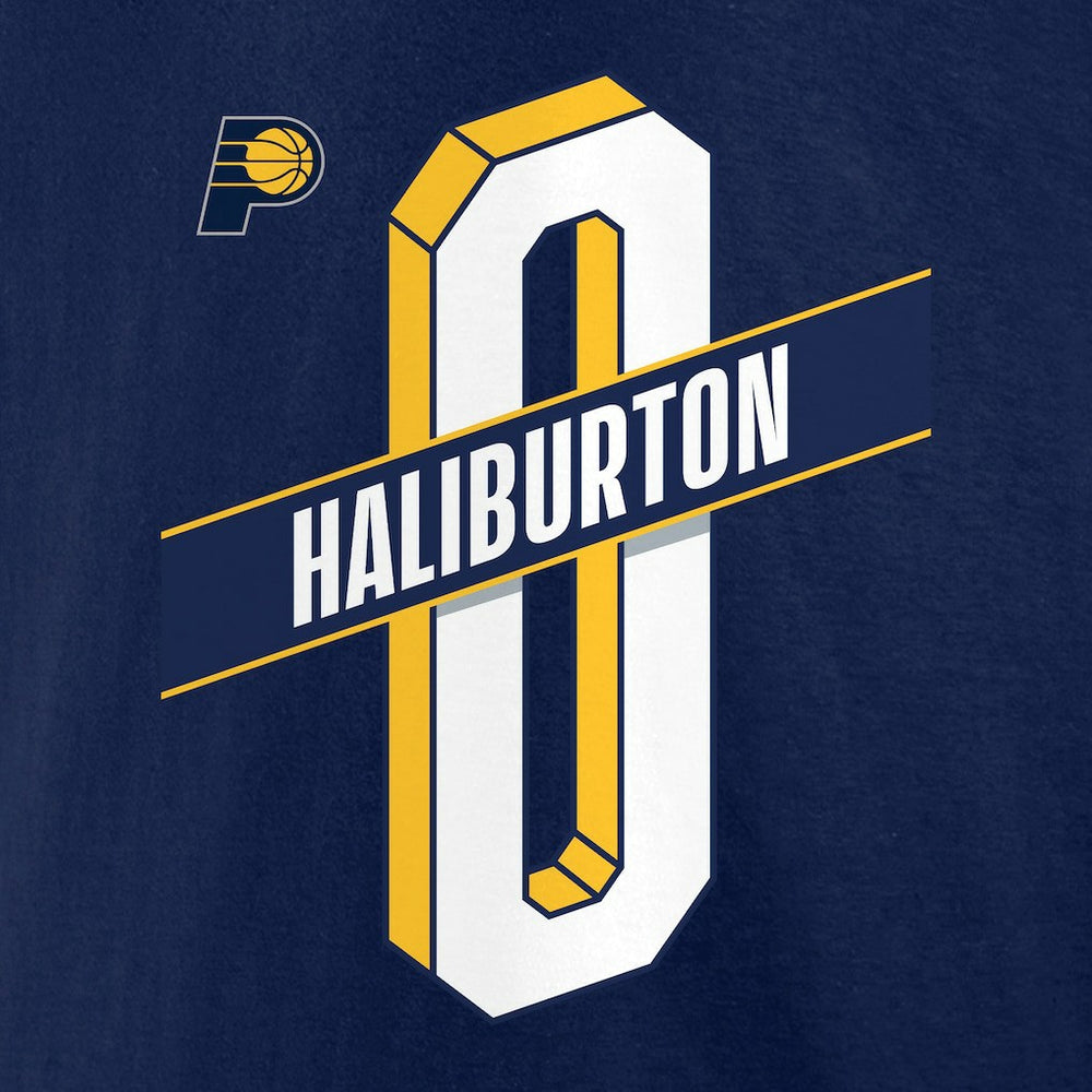 Tyrese Haliburton Indiana Pacers Full-Court Press Name & Number T-Shirt