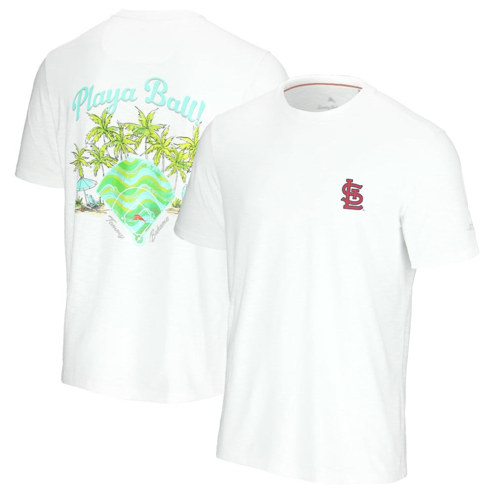 White St. Louis Cardinals Tommy Bahama Playa Ball T-Shirt