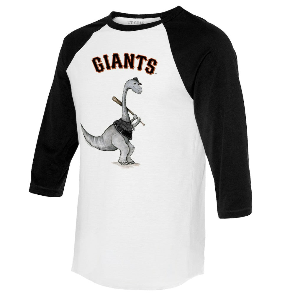 White/Black San Francisco Giants Tiny Turnip Women's Bronto 3/4-Sleeve Raglan T-Shirt