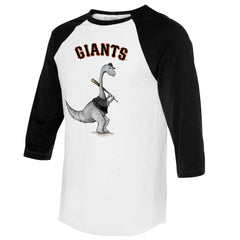 White/Black San Francisco Giants Tiny Turnip Women's Bronto 3/4-Sleeve Raglan T-Shirt
