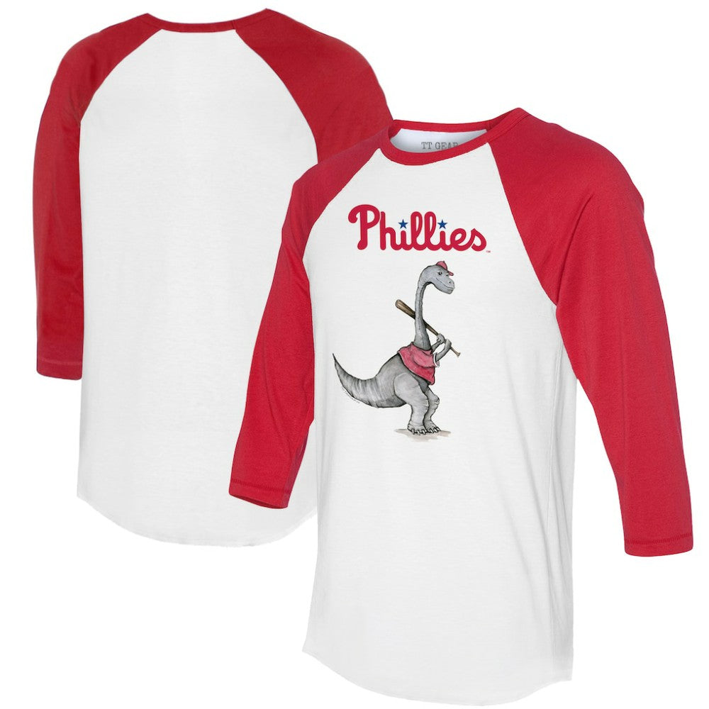 White/Red Philadelphia Phillies Tiny Turnip Women's Bronto 3/4-Sleeve Raglan T-Shirt