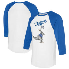 White/Royal Los Angeles Dodgers Tiny Turnip Women's Bronto 3/4-Sleeve Raglan T-Shirt