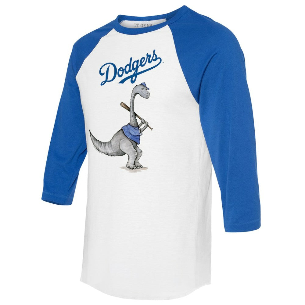 White/Royal Los Angeles Dodgers Tiny Turnip Women's Bronto 3/4-Sleeve Raglan T-Shirt