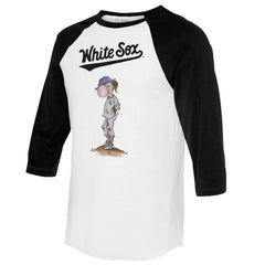 White/Black Chicago White Sox Tiny Turnip Women's Bubbles 3/4-Sleeve Raglan T-Shirt