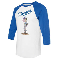 White/Royal Los Angeles Dodgers Tiny Turnip Women's Bubbles 3/4-Sleeve Raglan T-Shirt