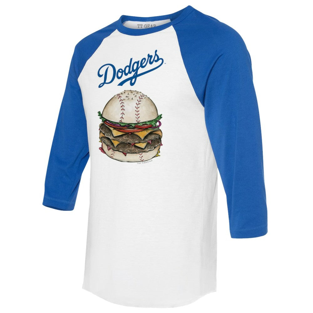White/Royal Los Angeles Dodgers Tiny Turnip Women's Burger 3/4-Sleeve Raglan T-Shirt