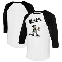 White/Black Chicago White Sox Tiny Turnip Women's Caleb 3/4-Sleeve Raglan T-Shirt