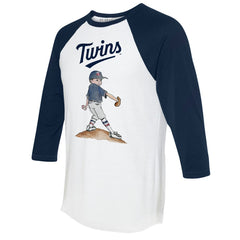 White/Navy Minnesota Twins Tiny Turnip Women's Clemente 3/4-Sleeve Raglan T-Shirt
