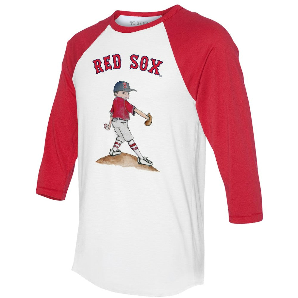 White/Red Boston Red Sox Tiny Turnip Women's Clemente 3/4-Sleeve Raglan T-Shirt