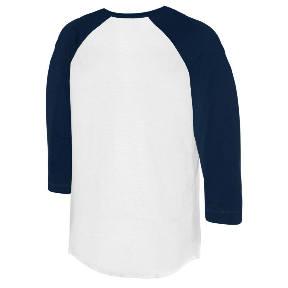White/Navy Milwaukee Brewers Tiny Turnip Women's Diamond Cross Bats 3/4-Sleeve Raglan T-Shirt