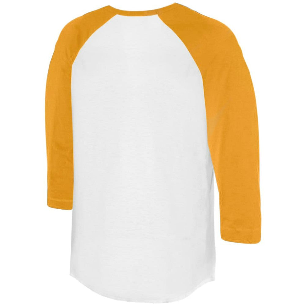 White/Gold San Diego Padres Tiny Turnip Women's Heart Banner 3/4-Sleeve Raglan T-Shirt
