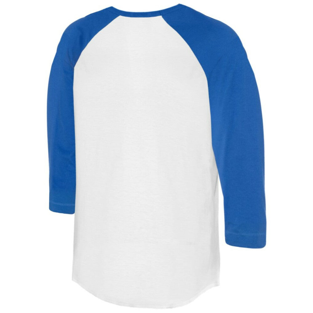 White/Royal Los Angeles Dodgers Tiny Turnip Women's Heart Banner 3/4-Sleeve Raglan T-Shirt