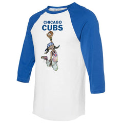 White/Royal Chicago Cubs Tiny Turnip Women's Jada 3/4-Sleeve Raglan T-Shirt