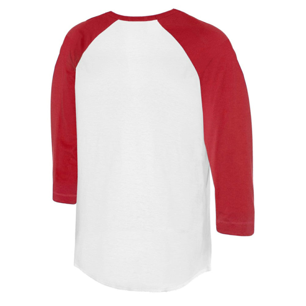White/Red Cincinnati Reds Tiny Turnip Women's Logo Mom 3/4-Sleeve Raglan T-Shirt