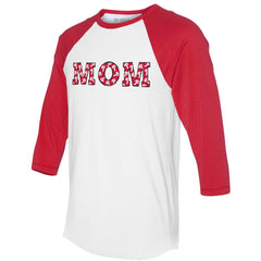White/Red Philadelphia Phillies Tiny Turnip Women's Logo Mom 3/4-Sleeve Raglan T-Shirt