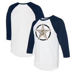 White/Navy Seattle Mariners Tiny Turnip Women's Military Star 3/4-Sleeve Raglan T-Shirt
