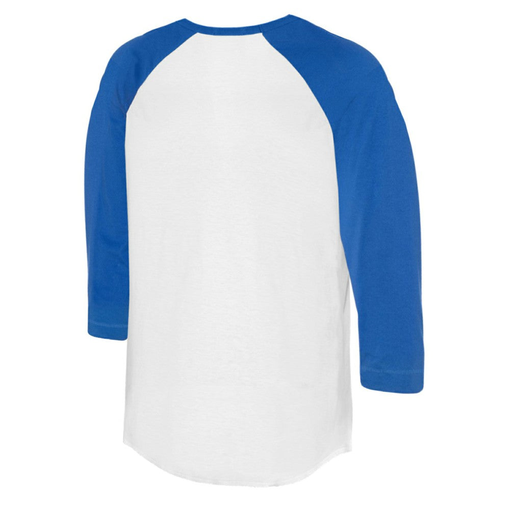 White/Royal Kansas City Royals Tiny Turnip Women's Peace Love Baseball 3/4-Sleeve Raglan T-Shirt
