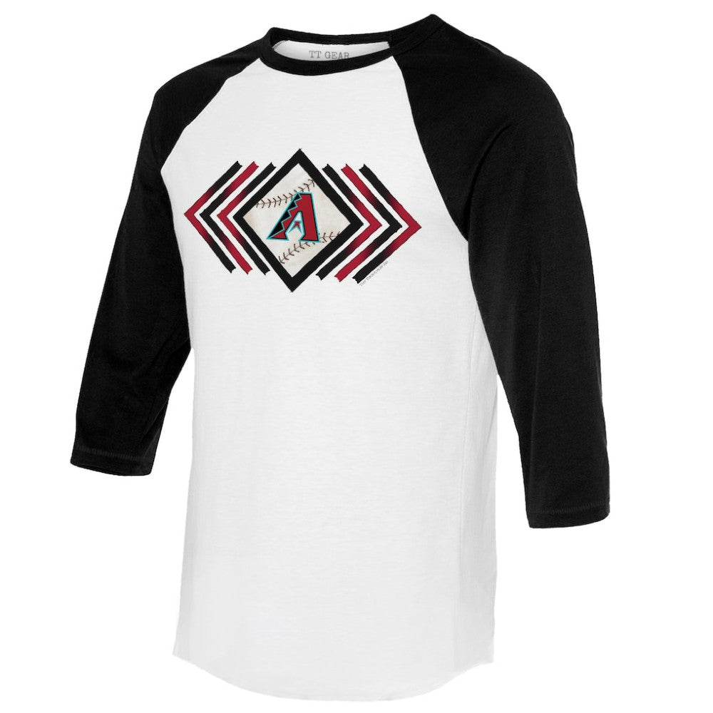 White Arizona Diamondbacks Tiny Turnip Women's Prism Arrows 3/4-Sleeve Raglan T-Shirt