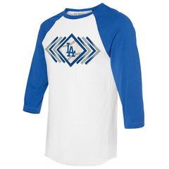 White Los Angeles Dodgers Tiny Turnip Women's Prism Arrows 3/4-Sleeve Raglan T-Shirt