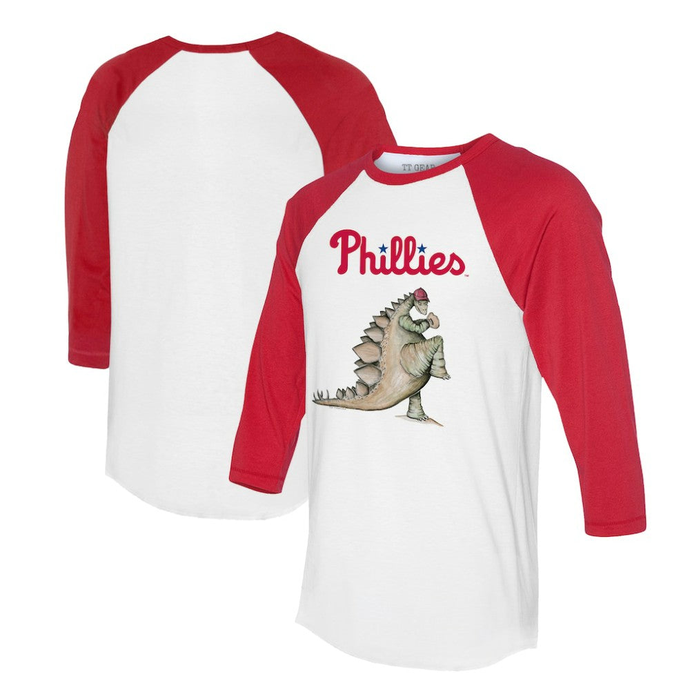 White/Red Philadelphia Phillies Tiny Turnip Unisex Stega 3/4-Sleeve Raglan T-Shirt