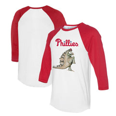 White/Red Philadelphia Phillies Tiny Turnip Unisex Stega 3/4-Sleeve Raglan T-Shirt