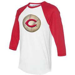 White/Red Cincinnati Reds Tiny Turnip Unisex Stitched Baseball 3/4-Sleeve Raglan T-Shirt
