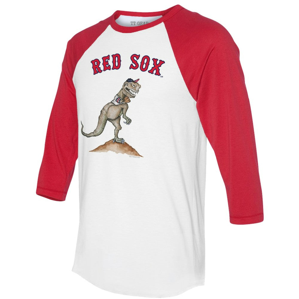 White/Red Boston Red Sox Tiny Turnip Unisex TT Rex 3/4-Sleeve Raglan T-Shirt