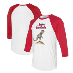 White/Red St. Louis Cardinals Tiny Turnip Unisex TT Rex 3/4-Sleeve Raglan T-Shirt