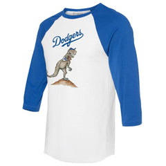 White/Royal Los Angeles Dodgers Tiny Turnip Unisex TT Rex 3/4-Sleeve Raglan T-Shirt