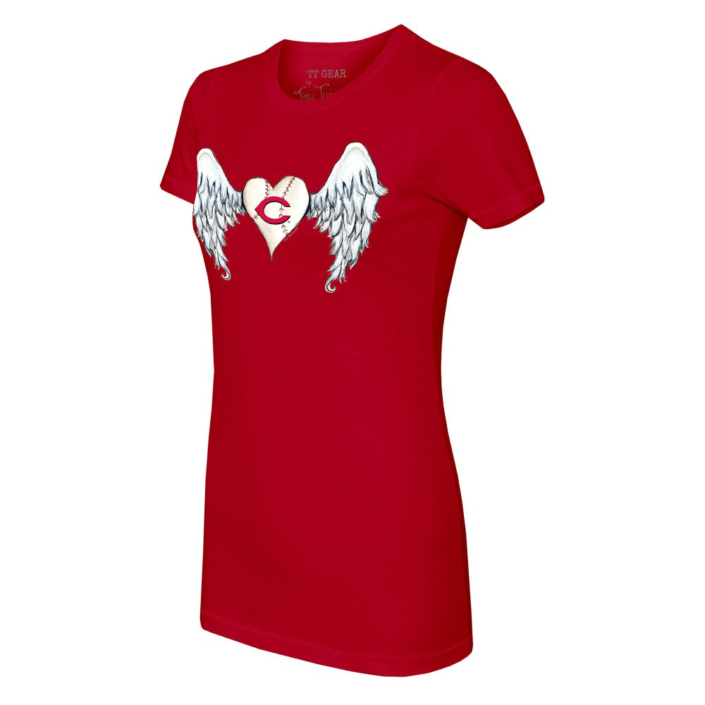 Red Cincinnati Reds Tiny Turnip Women's Angel Wings T-Shirt