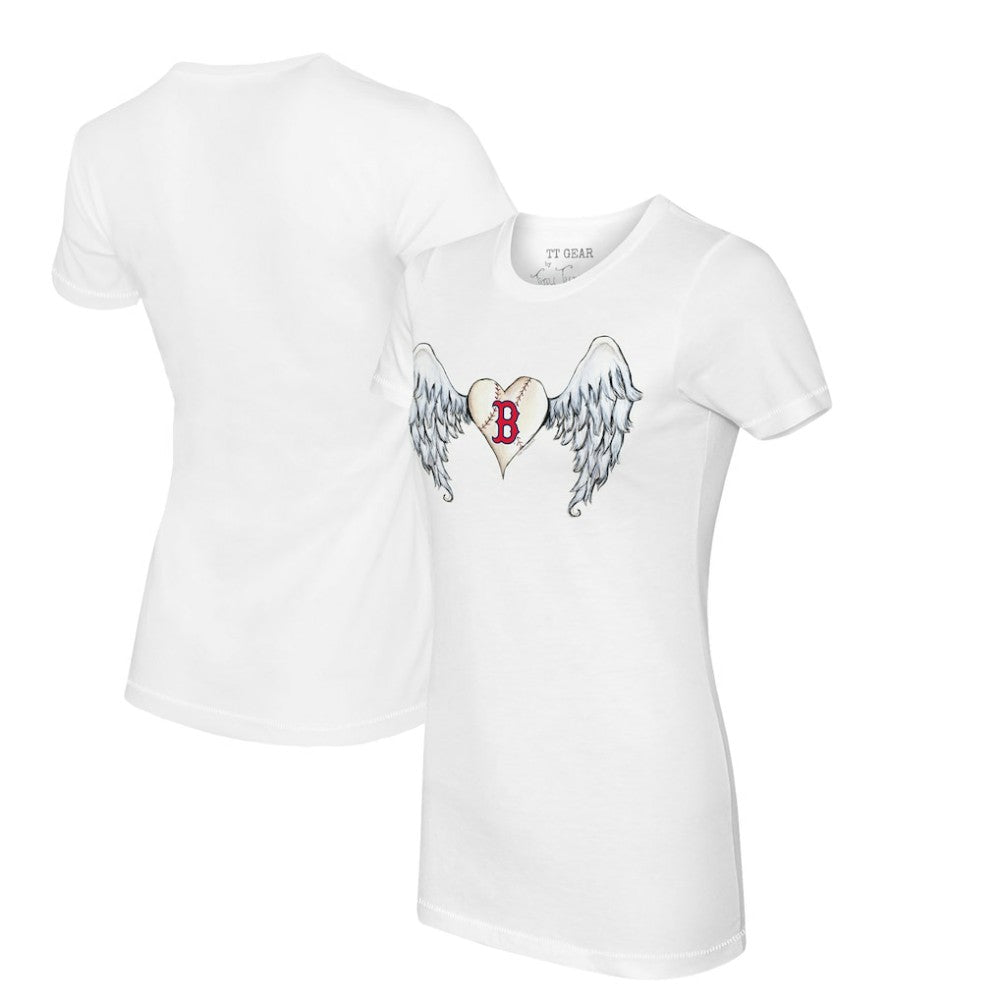 White Boston Red Sox Tiny Turnip Women's Angel Wings T-Shirt