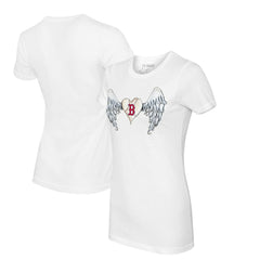 White Boston Red Sox Tiny Turnip Women's Angel Wings T-Shirt
