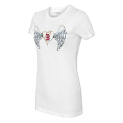 White Boston Red Sox Tiny Turnip Women's Angel Wings T-Shirt