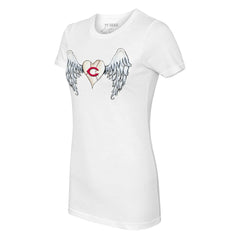White Cincinnati Reds Tiny Turnip Women's Angel Wings T-Shirt