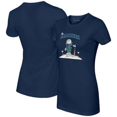 Navy Seattle Mariners Tiny Turnip Women's Astronaut T-Shirt