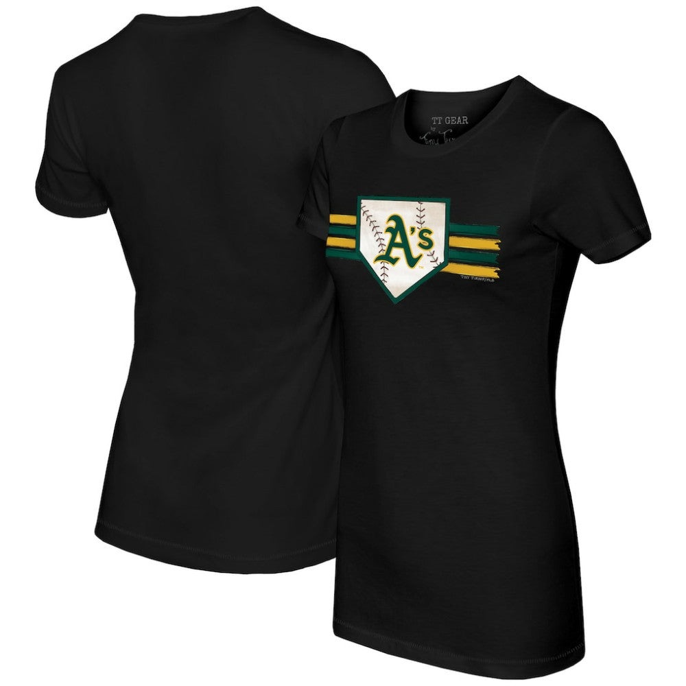Black Athletics Tiny Turnip Women's Base Stripe T-Shirt