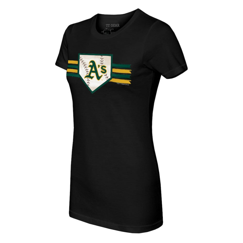 Black Athletics Tiny Turnip Women's Base Stripe T-Shirt