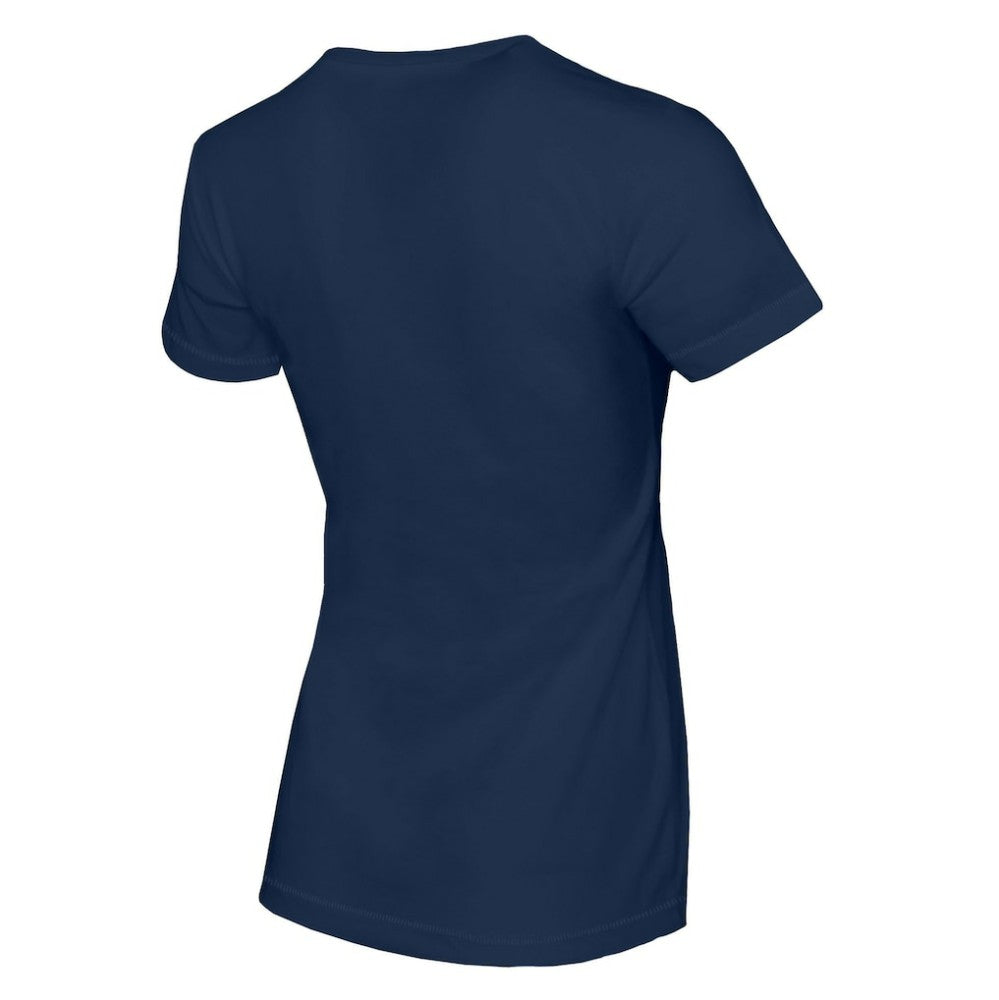 Navy Washington Nationals Tiny Turnip Women's Baseball Bow T-Shirt