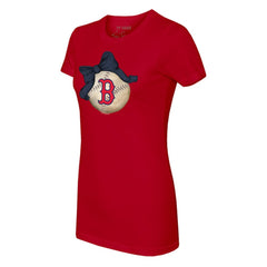 Red Boston Red Sox Tiny Turnip Women's Baseball Bow T-Shirt