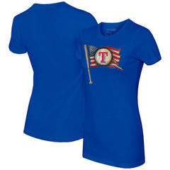 Royal Texas Rangers Tiny Turnip Women's Baseball Flag T-Shirt