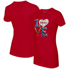 Red Los Angeles Angels Tiny Turnip Women's Baseball Love T-Shirt