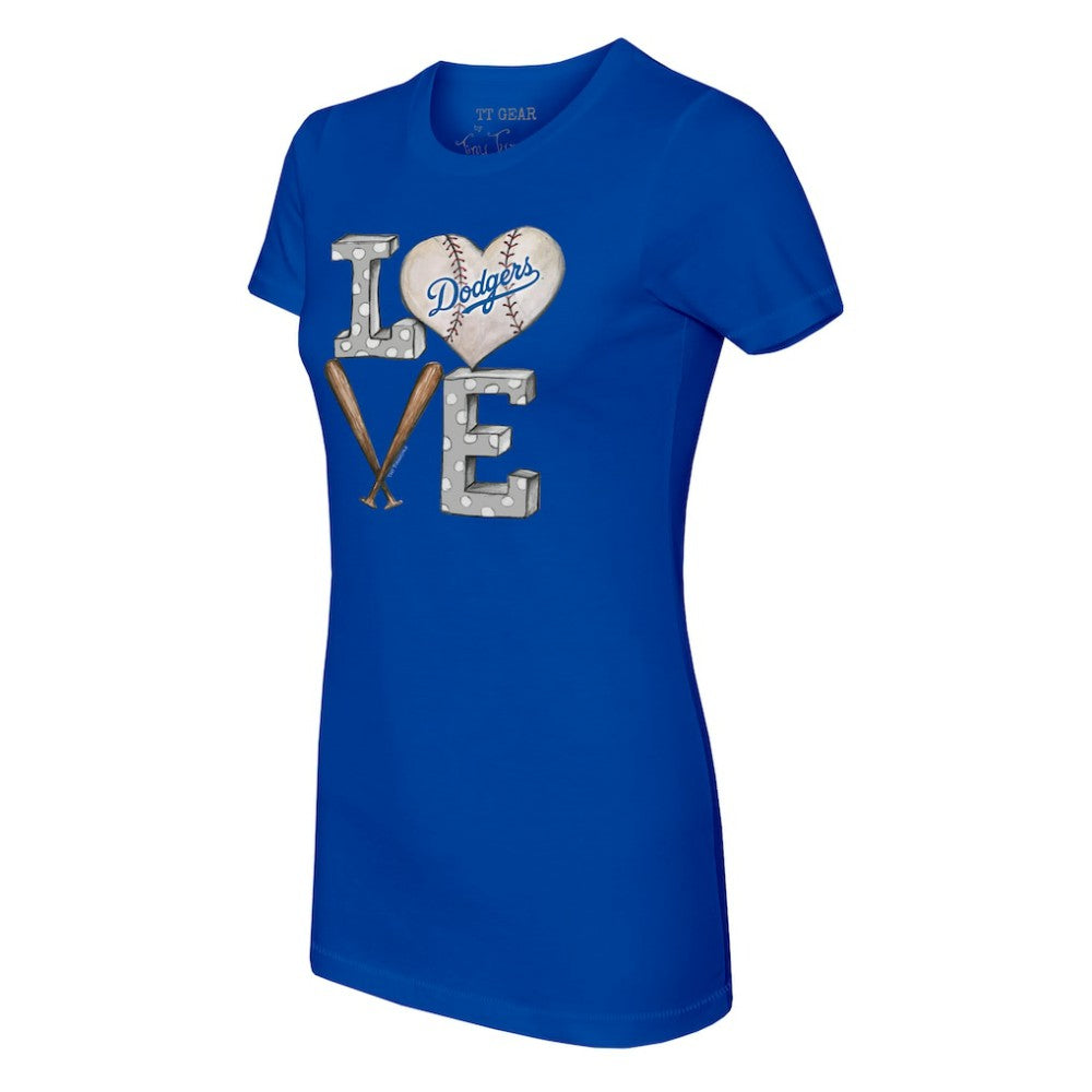 Royal Los Angeles Dodgers Tiny Turnip Women's Baseball Love T-Shirt