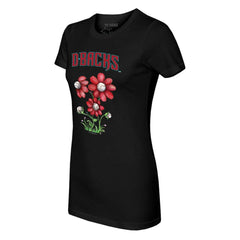 Black Arizona Diamondbacks Tiny Turnip Women's Blooming Baseballs T-Shirt