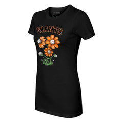 Black San Francisco Giants Tiny Turnip Women's Blooming Baseballs T-Shirt
