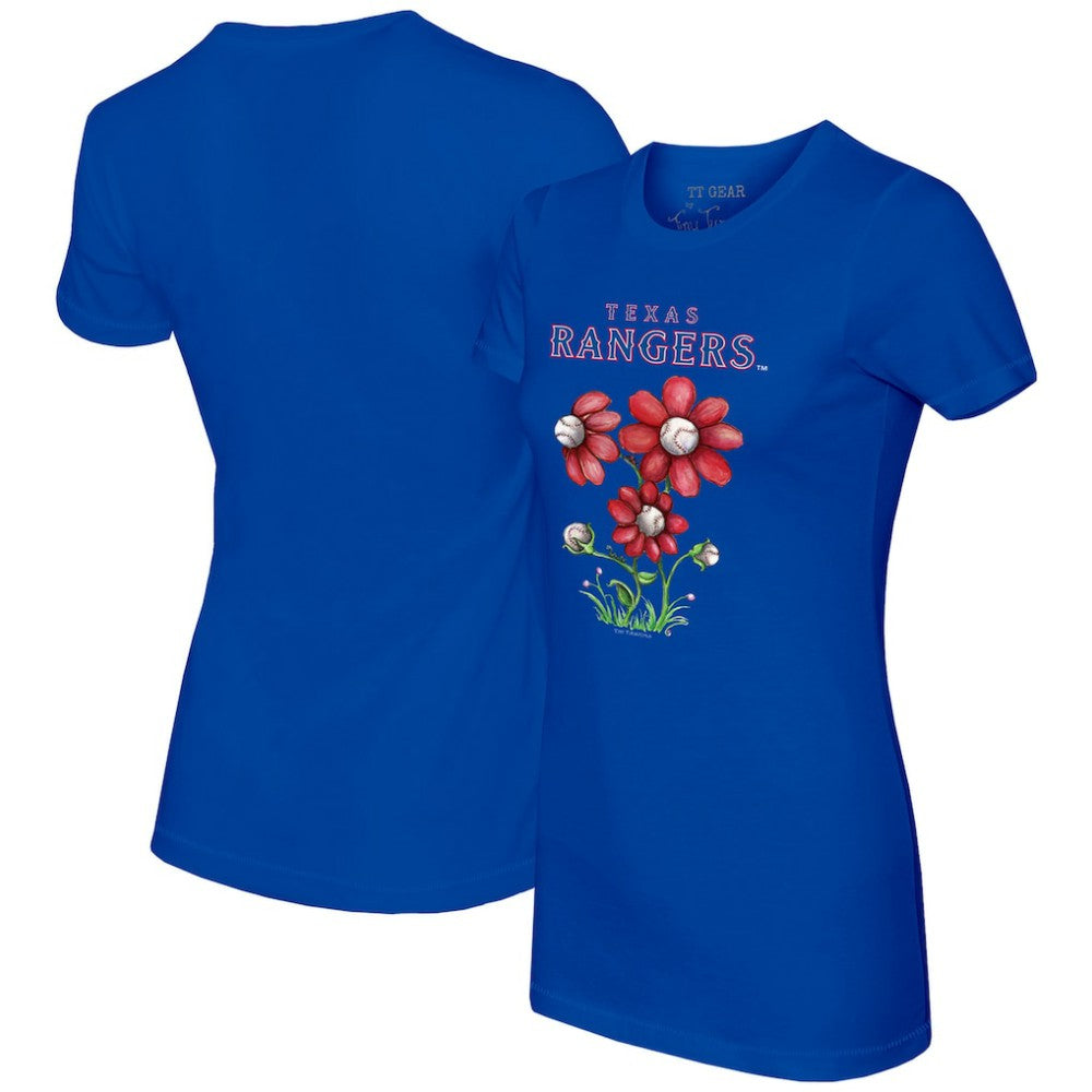 Royal Texas Rangers Tiny Turnip Women's Blooming Baseballs T-Shirt