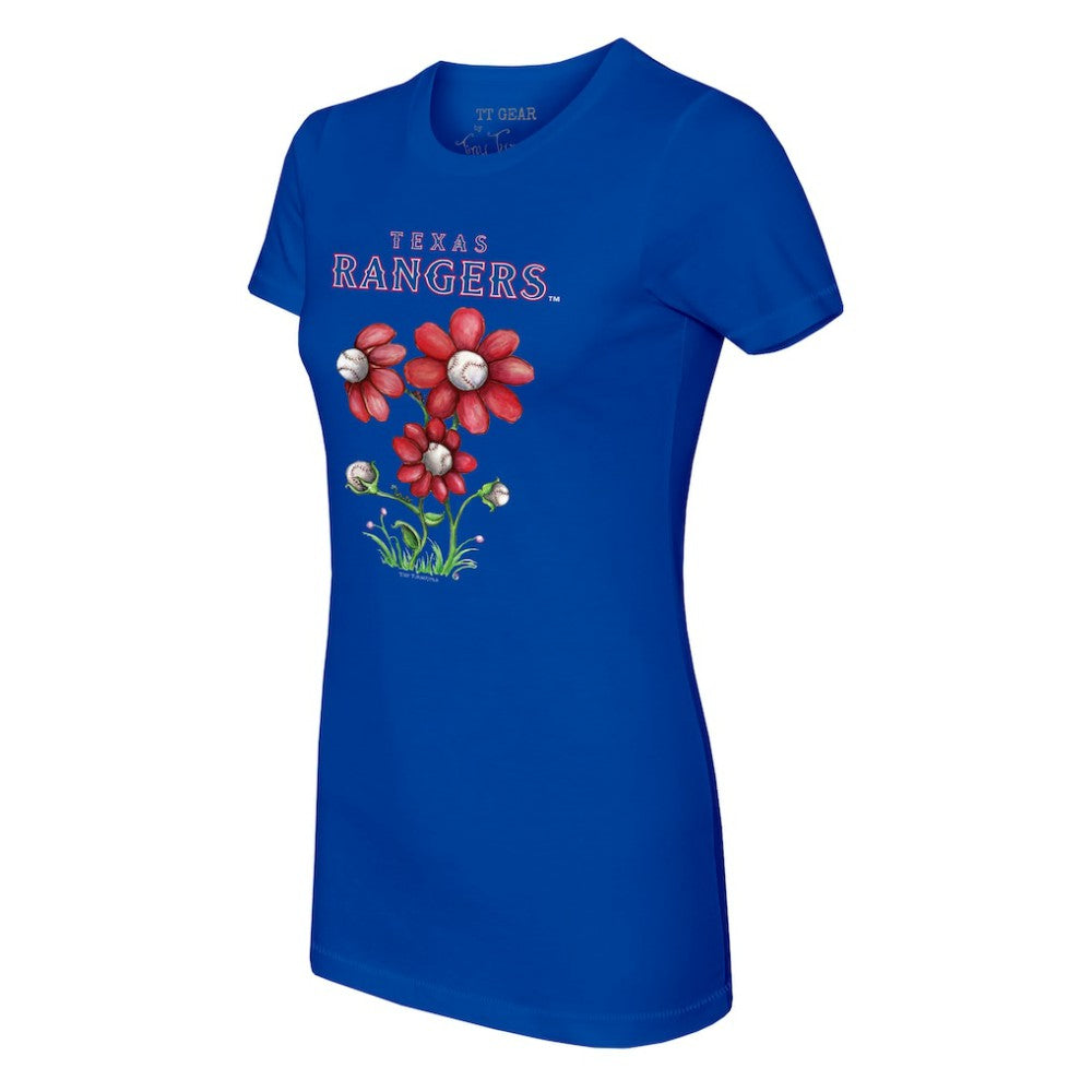 Royal Texas Rangers Tiny Turnip Women's Blooming Baseballs T-Shirt