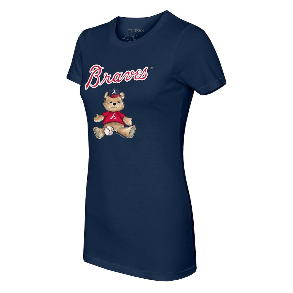 Navy Atlanta Braves Tiny Turnip Women's Teddy Boy T-Shirt