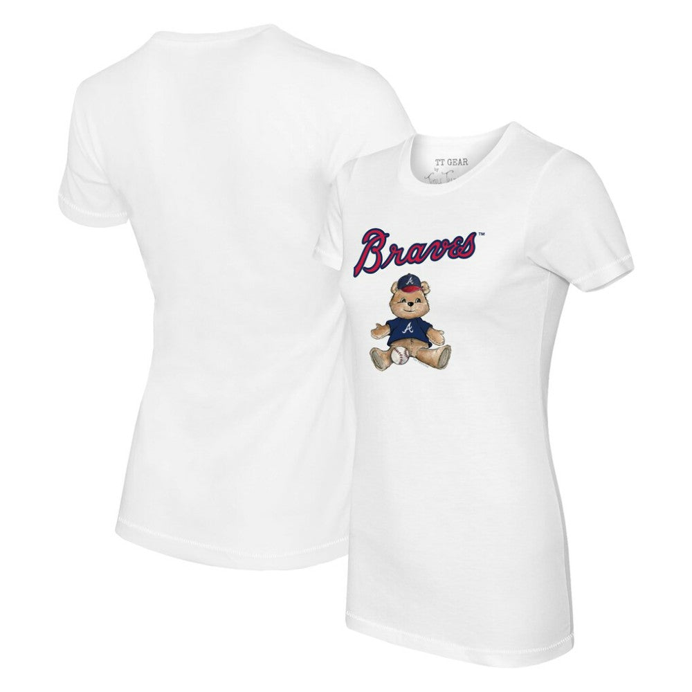White Atlanta Braves Tiny Turnip Women's Teddy Boy T-Shirt